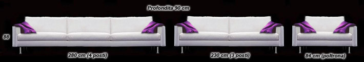 Salotti design Cindy dimensioni