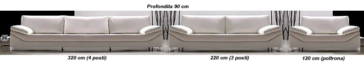 Salotti contemporanei Esther dimensioni