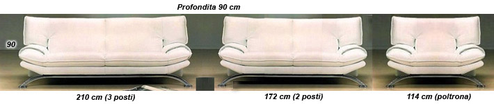 Salotti moderni Manhattan dimensioni