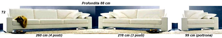 Salotti moderni Newton dimensioni