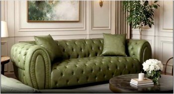 Divano classico in pelle Vega