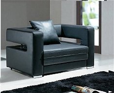 Poltrona Barbara in pelle nero