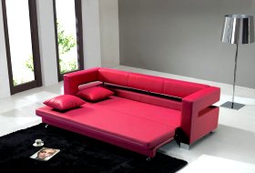 Divano letto Barbara in pelle giallo