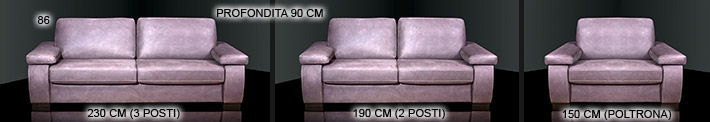Divani letto Diamond dimensioni