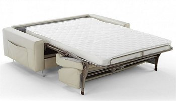Divano letto in pelle modello Nottinrelax aperto 