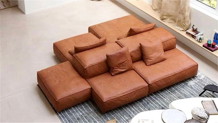 Divano in pelle con doppio lato Modello Arcadia  