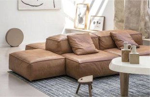 Divano in pelle con doppio lato Modello Arcadia 