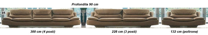 Salotti contemporanei Oscar Senior dimensioni