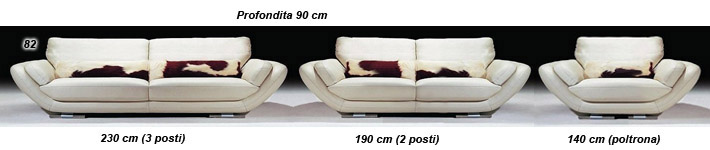 Salotti contemporanei Papillon dimensioni