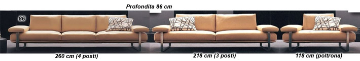 Salotti moderni Portos dimensioni
