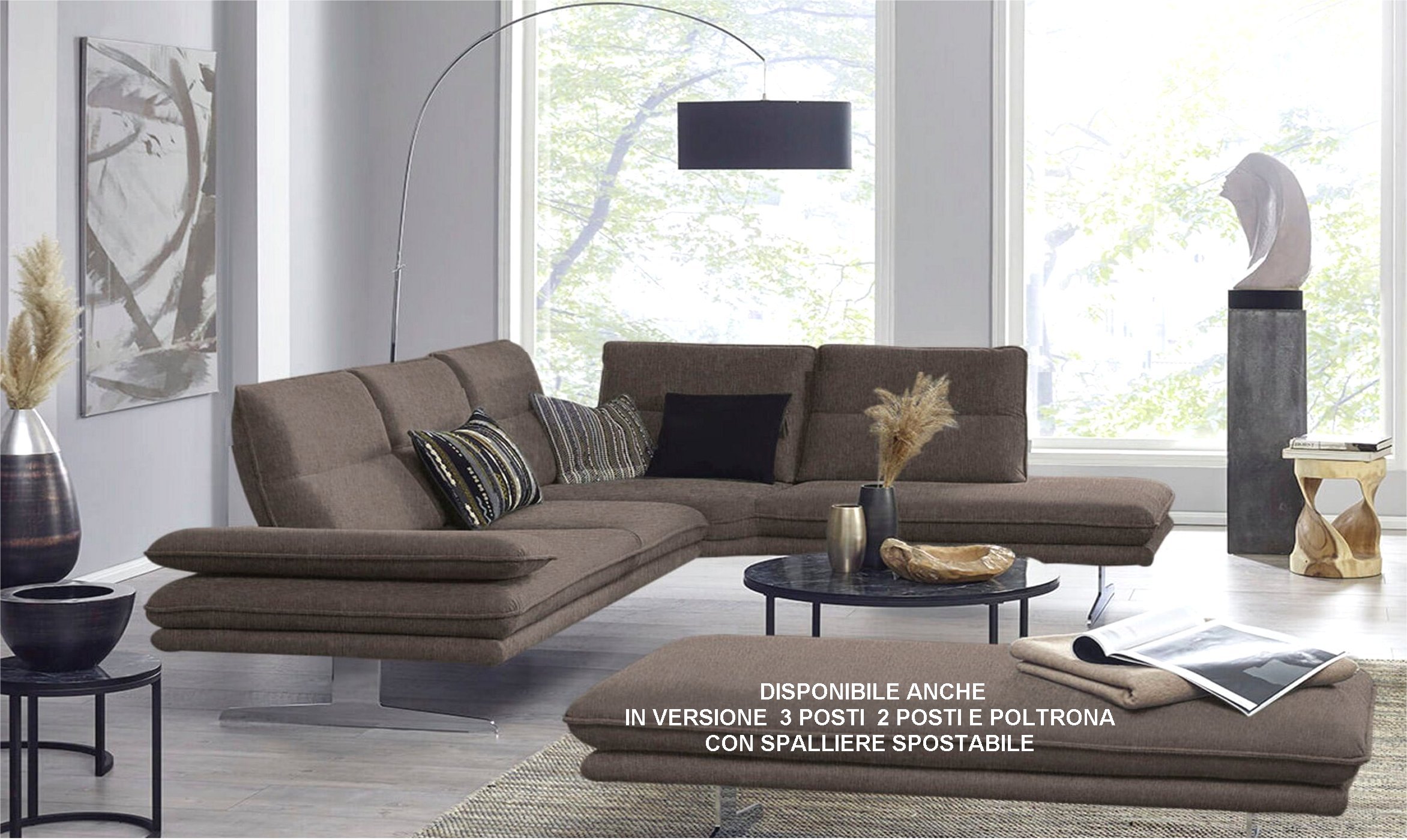 Divano angolare Prestige con spalliere spostabile
