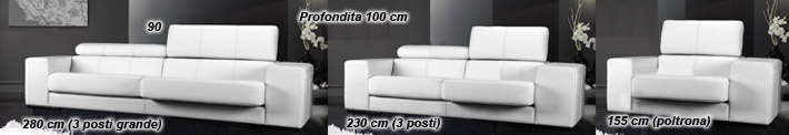 Salotti design Tim dimensioni