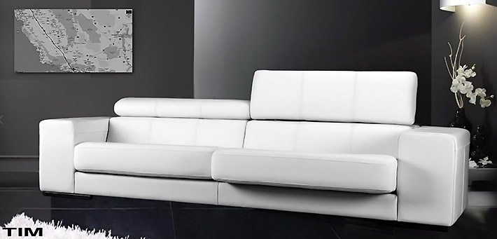 Divano design 3 posti grande 280 cm, con 2 cuscini allungabili