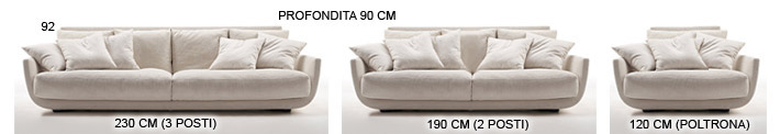 Salotti design Venezia dimensioni
