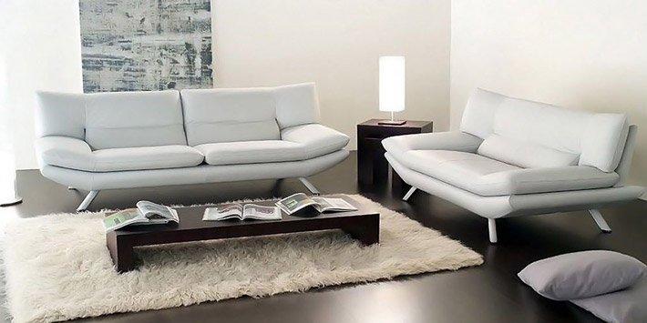 Divani 3 posti in pelle bianco