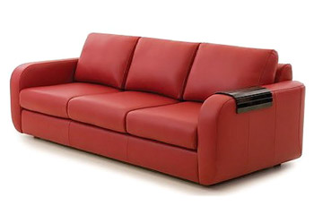 Divano Letto 3 posti in pelle rosso modello Buffalo