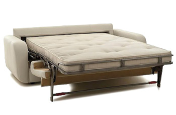 Divano Letto 3 posti in pelle beige modello Buffalo