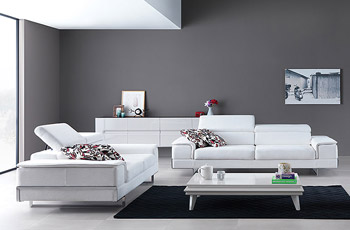 Salotto in pelle bianco Ibiza