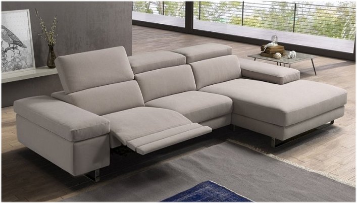 Divano in pelle Relaxo con chaiselong 300 x 180 con 2 relax