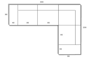 Divano angolare modello Santamaria: misure